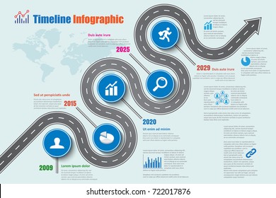 Business road map concepts timeline infographic template. Vector illustration
