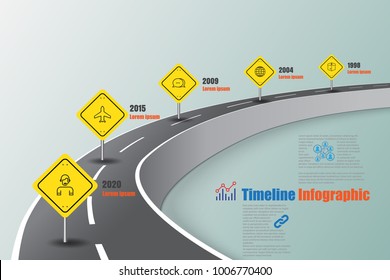 Business road map timeline infographic expressway concepts designed for abstract background template milestone diagram process technology digital marketing data presentation chart Vector illustration