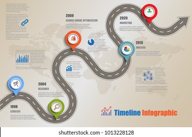 Business road map timeline infographic icons designed for abstract background template element modern diagram process web pages technology digital marketing data presentation chart Vector illustration