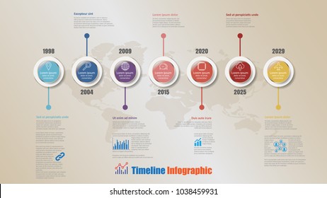 Business road map timeline infographic with 7 steps circle designed for background elements diagram planning process webpages workflow digital marketing data presentation chart. Vector illustration