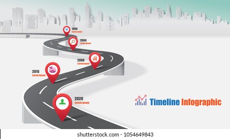 Business road map timeline infographic expressway concepts designed for abstract background template milestone diagram process technology digital marketing data presentation chart Vector illustration