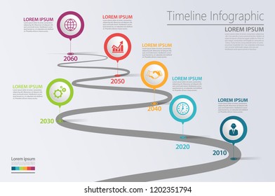 Business road map timeline infographic icons designed for abstract background template milestone element modern diagram process technology digital marketing data presentation chart Vector illustration