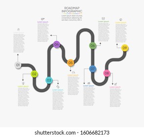 Business road map timeline infographic icons designed for abstract background template milestone element modern diagram process technology digital marketing data presentation chart Vector illustration