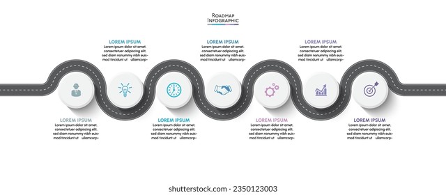 Business road map timeline infographic icons designed for abstract background template