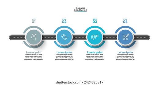 Business road map timeline infographic icons designed for abstract background template