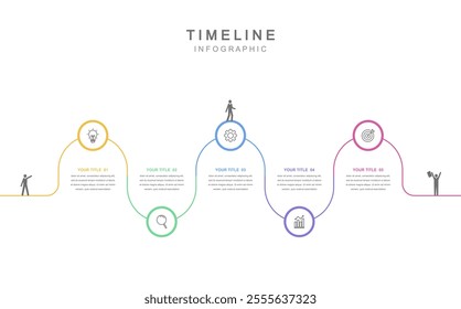 Business road map timeline infographic concept. with icons and 5 options, workflow layout, diagram, report, web design. Creative, vector