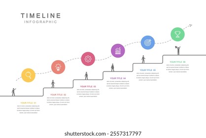 Business road map timeline infographic concept. with icons and 6 options, Corporate milestones graphic elements. workflow layout, diagram, report, web design. Creative, vector