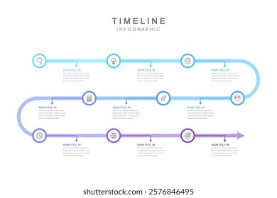 Business road map timeline infographic concept. with icons and 9 steps. Can be used for workflow layout, icons, diagram, report, web design Creative. marketing data. Vector illustration