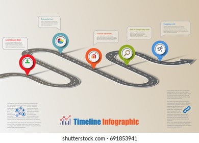 Business road map timeline infographic icons designed for abstract background template element modern diagram process web pages technology digital marketing data presentation chart Vector illustration