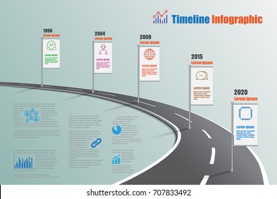 Business Road Map Timeline Infographic Icons Designed For Abstract Background Template Milestone Element Modern Diagram Process Technology Digital Marketing Data Presentation Chart Vector Illustration