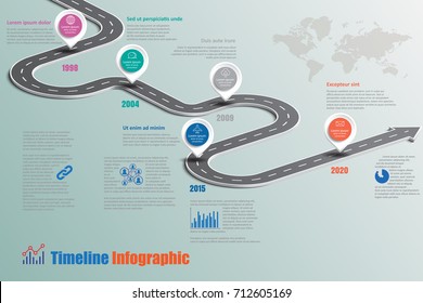 Business road map timeline infographic icons designed for abstract background template milestone element modern diagram process technology digital marketing data presentation chart Vector illustration