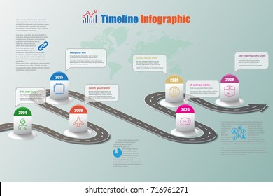 Business road map timeline infographic milestone designed for template digital presentation chart. Vector illustration