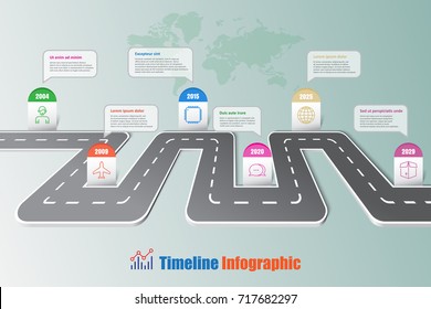 Business Road Map Timeline Infographic Milestone Stock Vector (Royalty ...