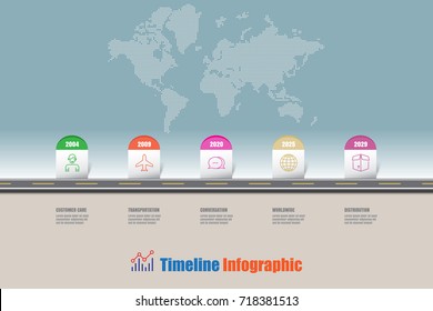 Business road map timeline infographic milestone designed for template digital presentation chart. Vector illustration