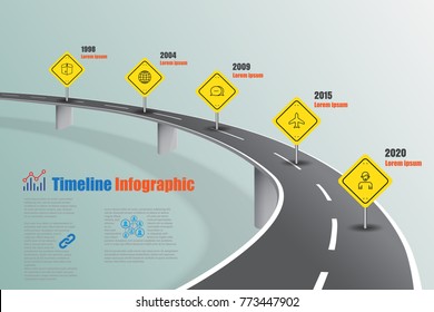 Business road map timeline infographic expressway concepts designed for abstract background template milestone diagram process technology digital marketing data presentation chart Vector illustration