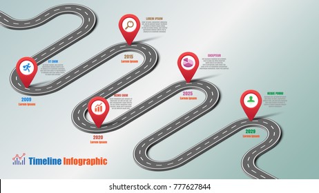 Business road map timeline infographic icons designed for abstract background template milestone element modern diagram process technology digital marketing data presentation chart Vector illustration