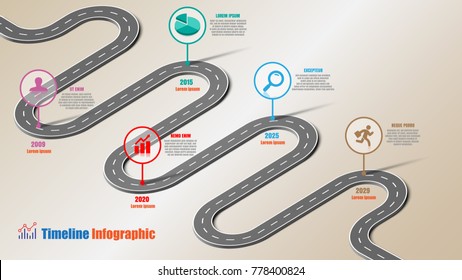 Business road map timeline infographic icons designed for abstract background template milestone element modern diagram process technology digital marketing data presentation chart Vector illustration