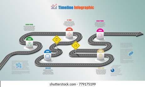 Business road map timeline infographic icons designed for abstract background template milestone element modern diagram process technology digital marketing data presentation chart Vector illustration