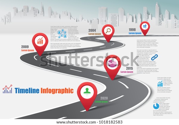 Business road map timeline infographic city\
designed for abstract background template milestone element modern\
diagram process technology digital marketing data presentation\
chart Vector\
illustration