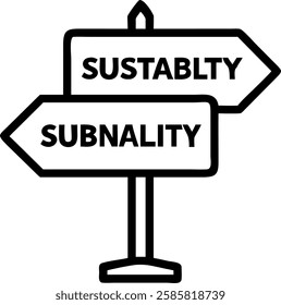 Business road sign pointing to sustainability with copy space concept as A soft abstract image depicts a business road sign pointing towards sustainability symbolizing direction and commitment in sust