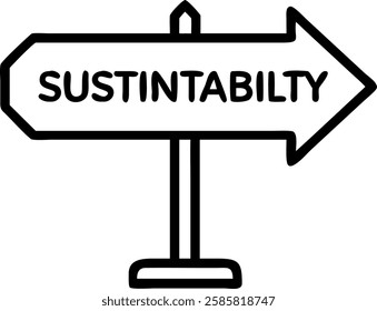 Business road sign pointing to sustainability with copy space concept as A soft abstract image depicts a business road sign pointing towards sustainability symbolizing direction and commitment in sust