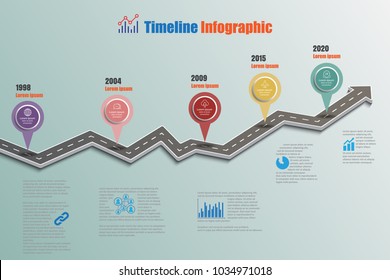 Business road signs map timeline infographic designed for abstract background template milestone element modern diagram process technology digital marketing data presentation chart Vector illustration