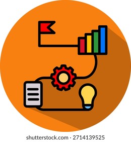 Symbol für die Unternehmensplanung - isometrische Vektorgrafik