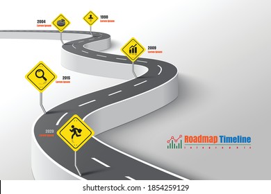 Business roadmap timeline infographic expressway concepts designed for abstract background template milestone diagram process technology digital marketing data presentation chart Vector illustration