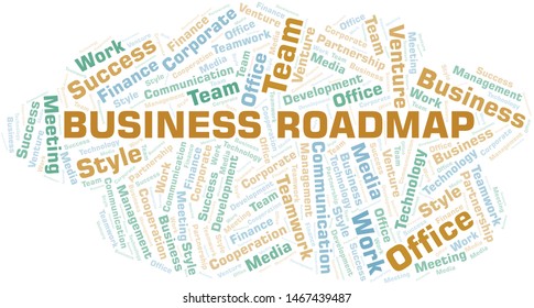 Business Roadmap word cloud. Collage made with text only.