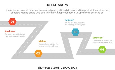 infraestructura de procesos de hojas de ruta de negocios para 3 etapas con un concepto de ruta de acceso y de tema ligero para presentación de diapositivas