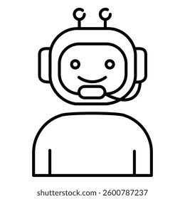 Business Robot Automation Concept Vector Icon Design with Editable Stroke