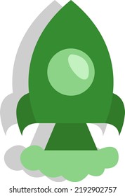 cohete comercial, ilustración, vector sobre fondo blanco.
