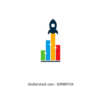 Business Rocket Stats Logo Design Template