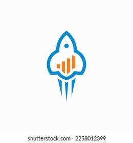 Business Rocket Stats Logo vector image