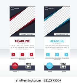 Business Roll Up Banner. corporate Roll up background for Presentation. Vertical 