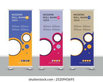 Business Roll Up Banner. Corporate Roll up background for Presentation. Modern stand banner, x- banner template design. Creative roll up banner template design for business