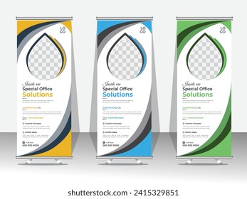 Business Roll up banner design, advertisement roll up banner template.