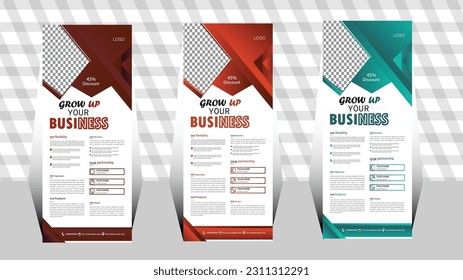 business roll up banner design . modern business roll up . banner standee template design.