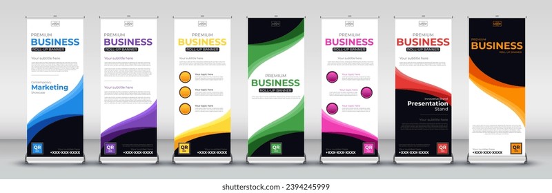 business roll up Banner Design set for Street Business, events, presentations, meetings, annual events, exhibitions