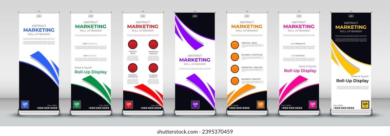 business roll up Banner Design set for Street Business, events, presentations, meetings, annual events, exhibitions