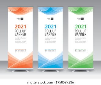 Business Roll Up banner design, Roll Up Banner template, Sale banner stand or flag design layout, Standee Design, Presentation, poster, flyer, ads, Modern Exhibition, Banner design vector