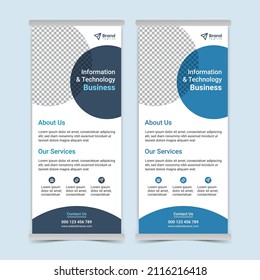 Business roll up banner design template vector, billboard template design