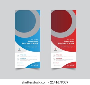 

Business roll up banner design template, stand banner, x-stand, x-banner. Vector illustration