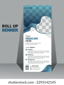 Plantilla de diseño de banner de Business Roll Up. Diseño estándar. Presentación de vectores y Folleto. Banner moderno de refundición corporativa .