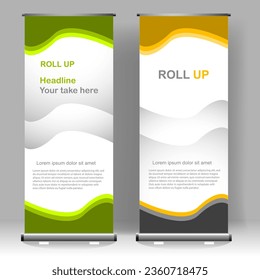 Modelo de diseño de banner Business Roll up, para folletos, volantes, infografías. moderna publicidad de x-banner y banner. ilustración vectorial