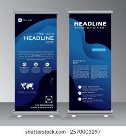 Business roll up banner design template, vertical banner template design, business stand tempalte. modern x-banner and standee banner, pull up banner, vector eps 10.