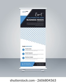 Business roll up banner design vector layout marketing print file