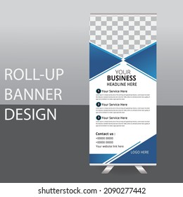 Business Roll Up banner design.Vector illustration, Roll up banner stand template design.