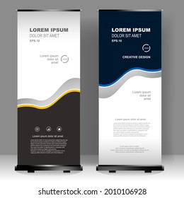 Business Roll up banner luxury vertical template design, for brochure, business, flyer, infographics. modern x-banner and flag-banner advertising. vector illustration