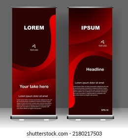 Business Roll up banner luxury vertical template design, for brochure, business, flyer, infographics. modern x-banner and flag-banner advertising. vector illustration